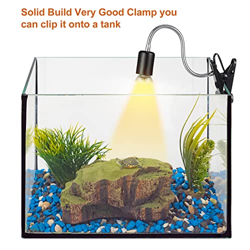 3 Set Reptile Heat Lamp UVA/UVB Turtle Heat Lamp Holder Fixture Clamp Basking Spot Adjustable 50w Full Spectrum Sun Sunbathe Bulb for Turtle Lizard Bearded Dragon Snake Aquarium Amphibian(Black) - color: Black