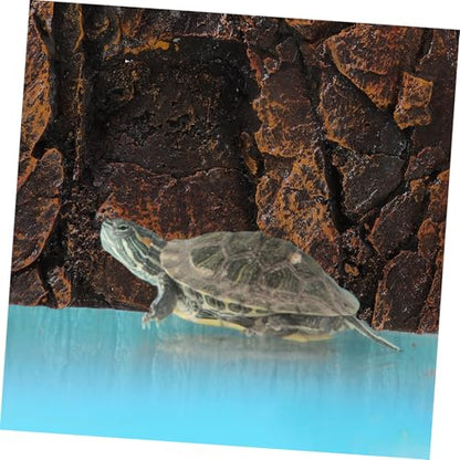 3D Textured Rock Background Board for Reptile and Aquarium Tanks Realistic PU Texture Habitat Decor Natural-Looking Terrarium Backdrop for Lizards Turtles Amphibians and Fish