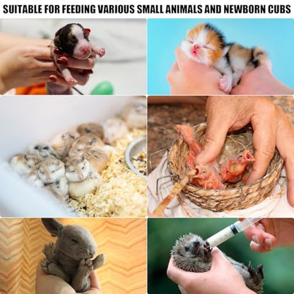 14 pcs Baby Bird Feeding Syringe Set, Small Bird Feeding Hand Feeding Tubes Kit, Parrot Feeder Food Feeding & Watering Supplies for Baby Birds Small Pet - color: mix