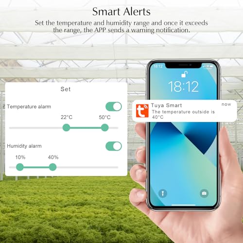 Room Thermometer Indoor, WiFi Humidity Meter with Smart Alert, Data Storage and Calibration, Temperature and Humidity Monitor for Baby Room, Greenhouse, White 2 Pack with Screen - size: Double, style: Minimalist