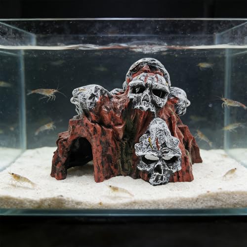 Unique Skull Cave Fish Tanks Decoration Fish House Cave Decorative Terrariums Landscaping Handcrafted Skull Aquariums
