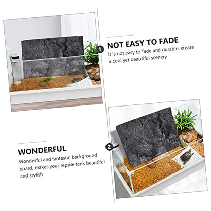 Mikikit 3D Reptile Tank Background Board Pu Material Turtle Habitat Decoration 17.7X11.8 Inch Aquarium Terrarium Wall Display - color: PU631