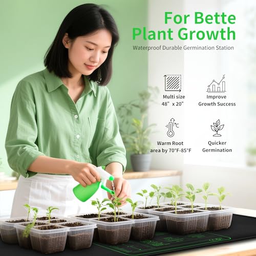 Durable Waterproof Seedling Heat Mat with ETL Certified, Warm Hydroponic Heating Pad for Germination,Indoor Gardening,Brewing and Greenhouse 48"*20" - style: 48"*20"
