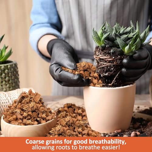 Riare 2 Pack Coco Chips Substrate for Plants- 2.2lb 100% Organic Coconut Husk Brick with Low EC and pH Balanced, High Expansion Coconut Substrate Coco Husk Mulch for Garden Flowers, Herbs, Planting - color: 2 Pack