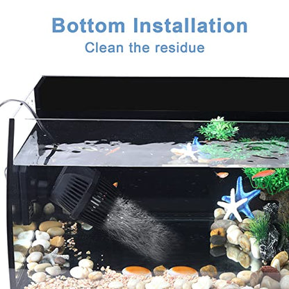 hygger 1050 GPH Aquarium Wave Maker Pump with Strong Magnetic Suction Base, Ultra-quiet 360 Degree Rotating Submersible Power Head, for 20-60 Gal Freshwater Saltwater Tank - size: 1050GPH (5W)