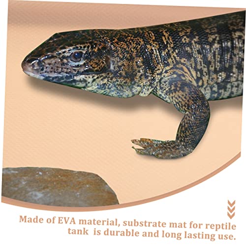 Yardwe Turtle Tank Background Reptile Carpet Snake Bedding Bearded Dragon Tank Mat Non-Slip Eva Liner Terrarium Supplies - color: Beige