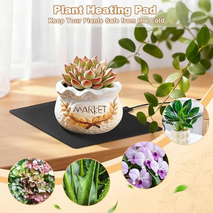 USB Reptile Heat Pad, 8"X8" 12W Heat Mat for Reptiles, Reptile Heating Pad Under Tank Terrarium Heating Mat Waterproof for Plants, Seeds, Lizard, Snake, Turtle, Hermit Crab - size: 12W
