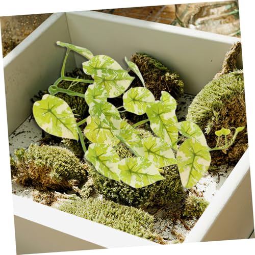 TOYANDONA 2pcs Realistic Leaves with Suction Cup Terrarium Decor for Turtle Habitat Flexible Vines for Natural Aesthetic