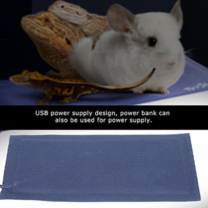 Reptile Heating Mat | USB Powered Adjustable Temperature Pad for Terrariums/Enclosures/Cages | 3 Heat Settings, Safe Sealed Perimeter, 2 Sizes (L) - style: L