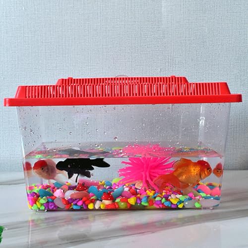 Portable Reptiles Keeper Tanks with Removable Lid and Feeding Port Enclosure Ventilated Design Clear Reptiless Habitat Portable Reptiless Breeding Box Geckoss Terrarium with Ventilation - size: 18x11x11cm
