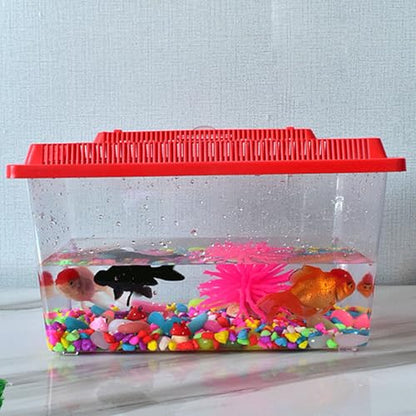 Portable Reptiles Keeper Tanks with Removable Lid and Feeding Port Enclosure Ventilated Design Clear Reptiless Habitat Portable Reptiless Breeding Box Geckoss Terrarium with Ventilation - size: 18x11x11cm