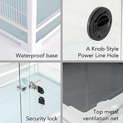 50 Gallon White Knock Down Reptile Terrarium Front Opening Cage Sliding Door with Screen Ventilation Habitat Tank 36" x 18" x 18", Easy Assembly