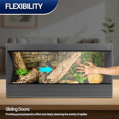 50 Gallon Reptile Enclosure, 36x18x18 Composite Wood & Plastic Eco Reptile Tank Terrarium, 36" Wide Lightweight Reptile Habitat Lounge for Ball Python Bearded Dragon Gecko Turtle - size: 36x18x18 inch