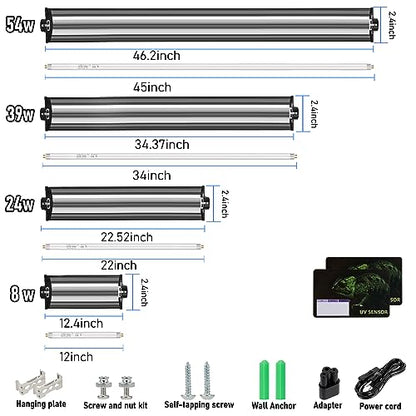 DXOPHIEX 8W HO T5 UVB Reptile Light Fixture with Bulb 12 inch, Bearded Dragon uvb Light bar with 10.0 Bulb for Reptiles Like Bearded Dragon Turtles Lizard Snake and Gecko