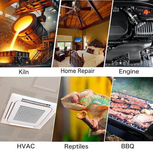 Infrared Thermometer Gun -58°F to 2732°F, 50:1 Non-Contact Laser Temperature Gun for Cooking, Pizza Oven, Reptile, Griddle, Digital Heat Gun for HVAC and Industrial Use - color: Orange/-58°F to 2732°F-holster