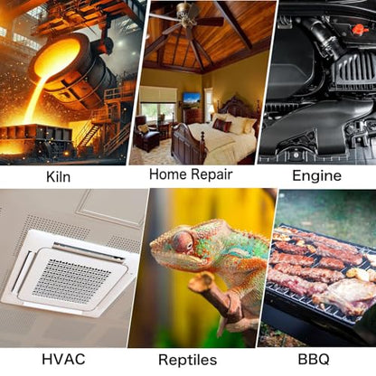 Infrared Thermometer Gun -58°F to 2732°F, 50:1 Non-Contact Laser Temperature Gun for Cooking, Pizza Oven, Reptile, Griddle, Digital Heat Gun for HVAC and Industrial Use - color: Orange/-58°F to 2732°F-holster