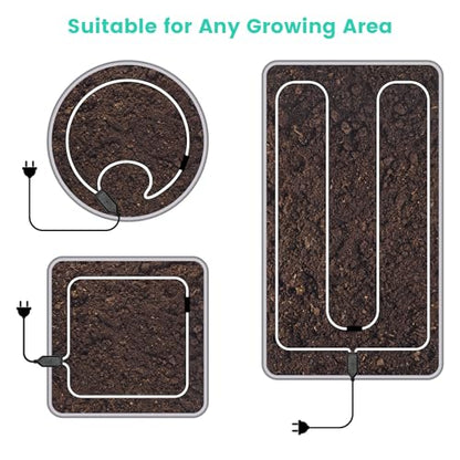 Soil Heating Cable, 26 ft Electric Warming Cable for Garden, Cold Frame, Keep Soil Warm, Easy to Store - size: 26 ft
