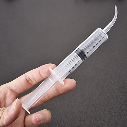 TecUnite 8 Pcs Syringe 12cc Dental Irrigation Syringe with Curved Tip for Wisdom Teeth Measurement Disposable Water Oral Mouth Liquid Tonsil Stone Squirt Mouthwash Cleaner Syringes - style: With Measurement