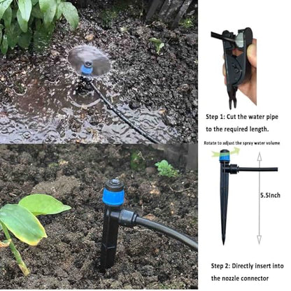 Drip Irrigation Kit for Garden,Main ID 1/2inch 16.5Ft and 1/4inch 96Ft Water Hose, Watering System Sufficient Water Pressure, Irrigation Dripper Waterflow Evenly Easy DIY - size: S6