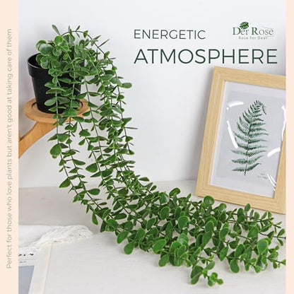 Der Rose 24.8'' Fake Hanging Plants Artificial Potted Eucalyptus Vine Plants Indoor and Outdoor for Office Home Living Room Bathroom Wall Shelf Decor (1Pack) - size: 24.8"-Fake Eucalyptus