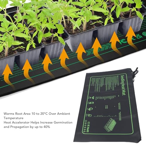 POCREATION 2 Pack Seedling Heat Mat, Plant Heat Mat for Plant Starting PVC IPX7 Warm Hydroponic Heating Pad for Indoor Home Gardening Seed Starter (US Plug 120V)