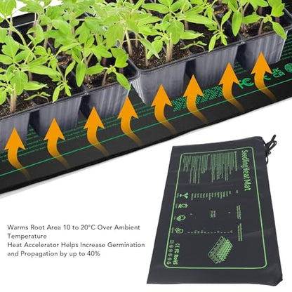 POCREATION 2 Pack Seedling Heat Mat, Plant Heat Mat for Plant Starting PVC IPX7 Warm Hydroponic Heating Pad for Indoor Home Gardening Seed Starter (US Plug 120V)
