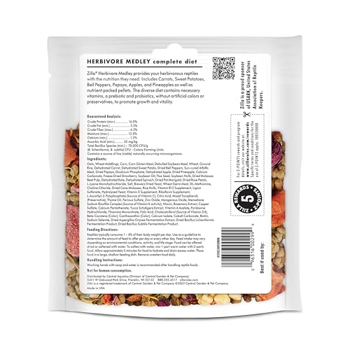 Zilla Pet Reptile Herbivore Food Medley Diet, 4 oz (Pack of 2) - size: 4 Ounce (Pack of 2)