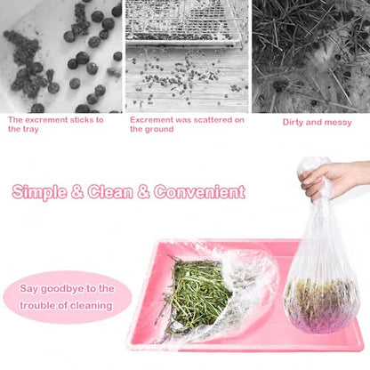 Disposable Small Animal Cage Liners, 50 PCS Rabbit litter box Liners Pet Tray Film Liner Bags Pet Toilet film Cover for Bunny Bird Chinchilla Hedgehog Hamster Ferret (30 inches) - size: 30 inches