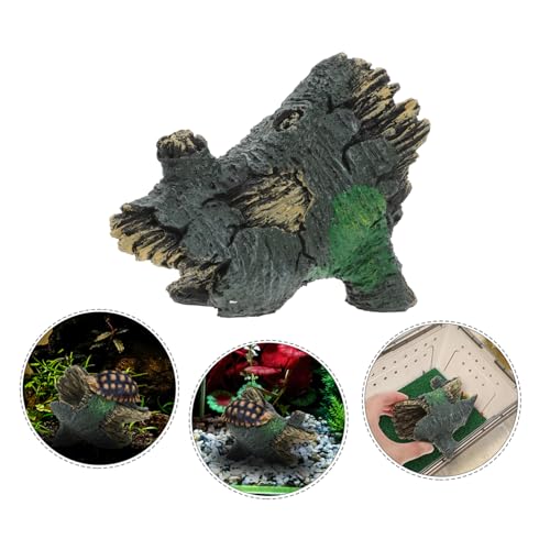 Reptile Hideout Cave 4.52X3.54X2.36In Natural Tree Trunk Ornament for Lizard Tortoise Small Tank Accessories