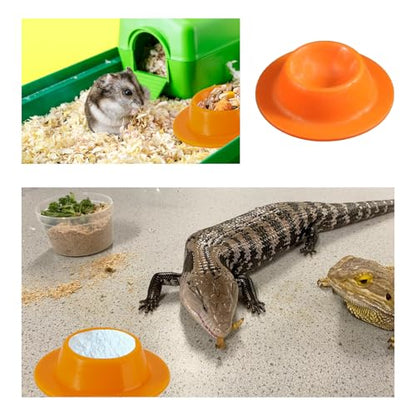 2 Pack Leopard Gecko Food Dish Gecko Calcium Dish Reptile Water Food Bowl Calcium Bowl for Bearded Dragon Lizard Turtle Gecko Jumping Spider