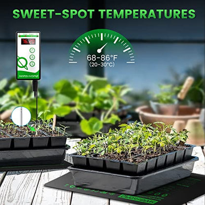MARS HYDRO 10''x 20.75'' Seedling Heat Mat with Thermostat Combo Set，Heating Pad for for Germination, Indoor Gardening, Greenhouse - size: 10'' x 20.75''Kit