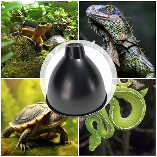Terrarium Light Fixture - Reptile Heat Lamp Fixture with Deep Dome Design, UVB Bulb Reflector | Heat Bulbs Basking Lamp Holder, Optical Reflection Cover for Lizards, Turtles, and Amphibians - color: 8.5inch