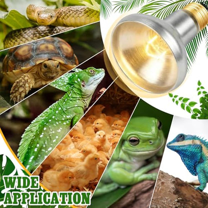 Retisee 4 Pack 100 Watt Heat Lamp Bulbs for Reptiles 120V UVA Simulated Natural Sunlight Heating Lamp Bulb Basking Light for Chickens, Bearded Dragon, Lizard, Gecko, Turtle