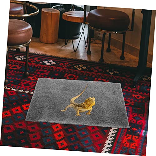balacoo 2pcs Reptile Carpet Mat Convenient Snake Bedding Tortoise Bedding Absorbent Terrarium Liner for Lizards Geckos and Snakes Grey - color: Grey