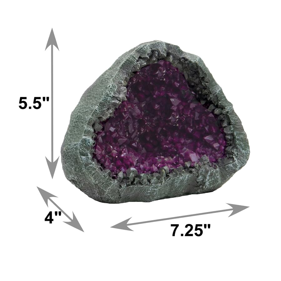 Blue Ribbon EE-1136 Skull Geode Stone Exotic Environments Aquarium Ornament, Purple, 6.5 inch (EE-1130)