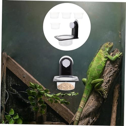 Toddmomy Reptile Feeding and Drinking Bowl Durable Worm Container with Suction Cup for Easy Feeding of Geckos Tortoises and Other Pets Compact Design for Space-Saving Use