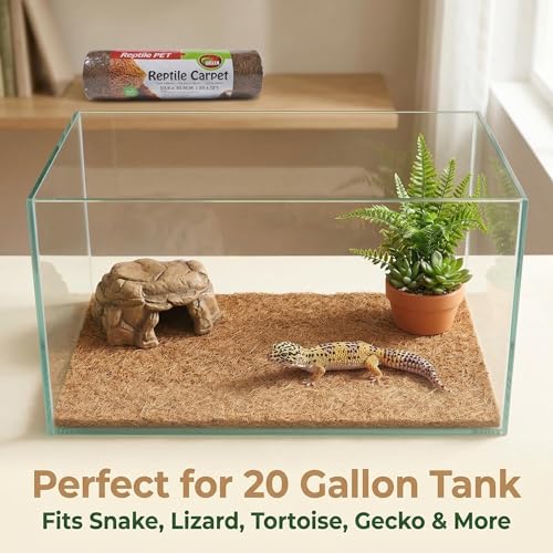 Reptile Carpet 30"x12" 2 PCS Coconut Fiber Mat for 20 Gallon Reptile Tank,Tortoise Habitat Bedding Liner for Snake,Turtle,Lizard,Bearded Dragon,Gecko Cage Accessories