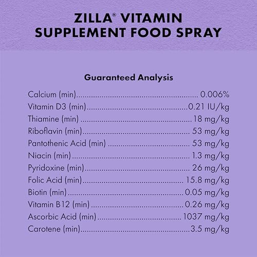Zilla Vitamin Supplement Food Spray, with Carotene, Spray-on Multivitamin Supplement for Reptiles