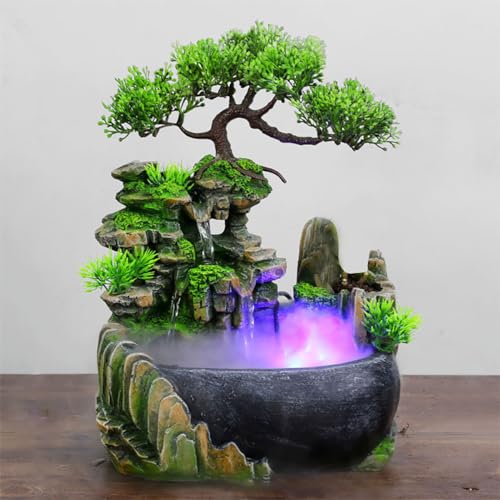 Rockery Stream Tabletop Fountain, Indoor Waterfall Fountain, Desk Fountain, 3rd Floor