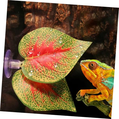 YARNOW 4pcs Artificial Reptile Plant Ornament with Suction Cup, Simulation Plastic Aquarium Plants Decoration for Fish Tank and Terrarium Habitat