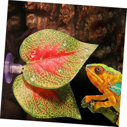 YARNOW 4pcs Artificial Reptile Plant Ornament with Suction Cup, Simulation Plastic Aquarium Plants Decoration for Fish Tank and Terrarium Habitat