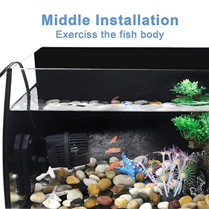 hygger 1050 GPH Aquarium Wave Maker Pump with Strong Magnetic Suction Base, Ultra-quiet 360 Degree Rotating Submersible Power Head, for 20-60 Gal Freshwater Saltwater Tank - size: 1050GPH (5W)