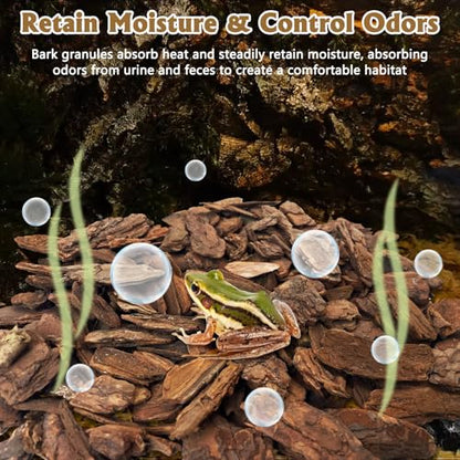 Hamiledyi Reptile Bark Bedding 22.9oz Tortoise Terrarium Substrate Natural Pine Bark Mulch Reusable Wood Chips for Bearded Dragon Snake Box Turtle Gecko Hermit Crabs(Small) - size: 1 Pcs-Small Reptile Bark Bedding
