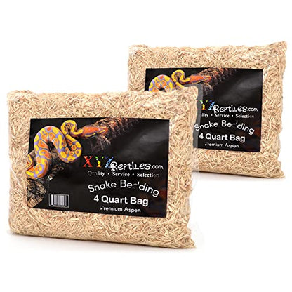XYZReptiles Premium Aspen Snake Bedding Reptile Bedding Terrarium Bedding 4 Quart Bag