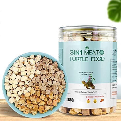 3 in 1 Meat Turtle Food - Chicken & Duck & Fish Meat Natural Freeze Dried Human-Grade Turtle Treats - color: 4 OZ