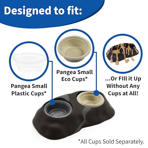 Pangea Ultimate Eco Dish, Crested Gecko Food and Water Bowl for Terrestrial Lizards, Durable Silicone Feeding Accessory for Reptile Terrariums 3.125in x 5.5in (Grey Marble) - color: Grey Marble