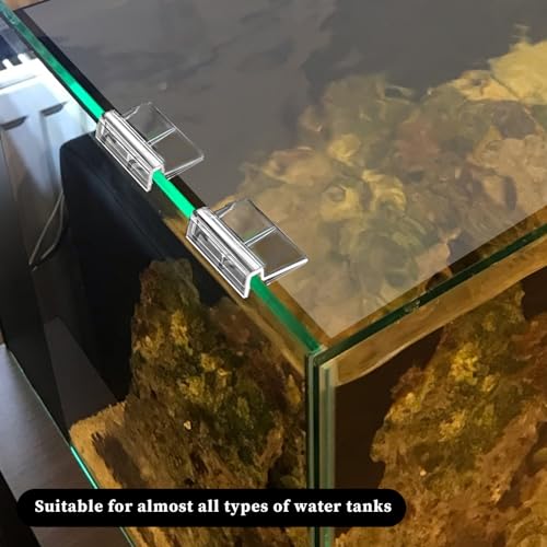 Sliverdew 6 PCS Aquarium Lid Clips, 10 mm Clear Acrylic Fish Tank Lid Holder Aquarium Hoods Support Clamps for Rimless Fish Tank Glass Top - for Thickness 10mm - size: for 10mm thickness