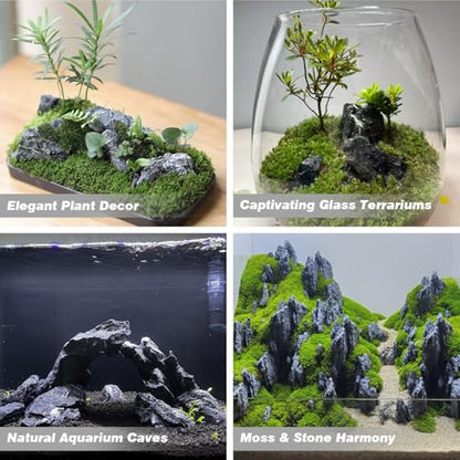 Unocho Aquarium Rocks Natural Seiryu Stone 20lb Aquascaping Rocks for Fish Tank Aquarium Landscaping Decoration Paludarium Amphibian Enclosures(3-10 Inches) - size: 20LB(3-10 inches)