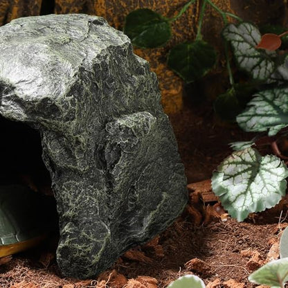 IBWell 7.1 Inch Reptile Hides Resin Tortoise Hideout for Hiding and Basking Aquarium Rock Caves for Snake Bearded Dragon Fish Lizard - size: Medium
