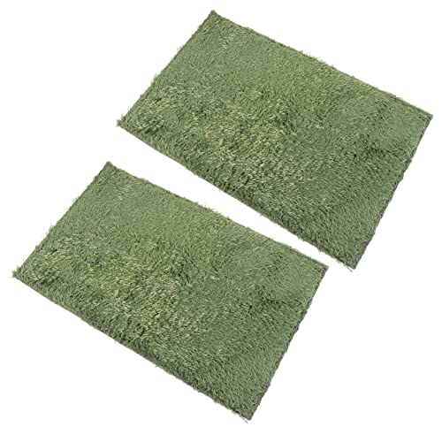 TOYANDONA 2Pcs Moss Reptile Carpet Substrate Liner for Terrarium Durable and Washable Habitat Mat for Snakes Lizards Turtles and Amphibians for Bearded Dragon and Crested Gecko